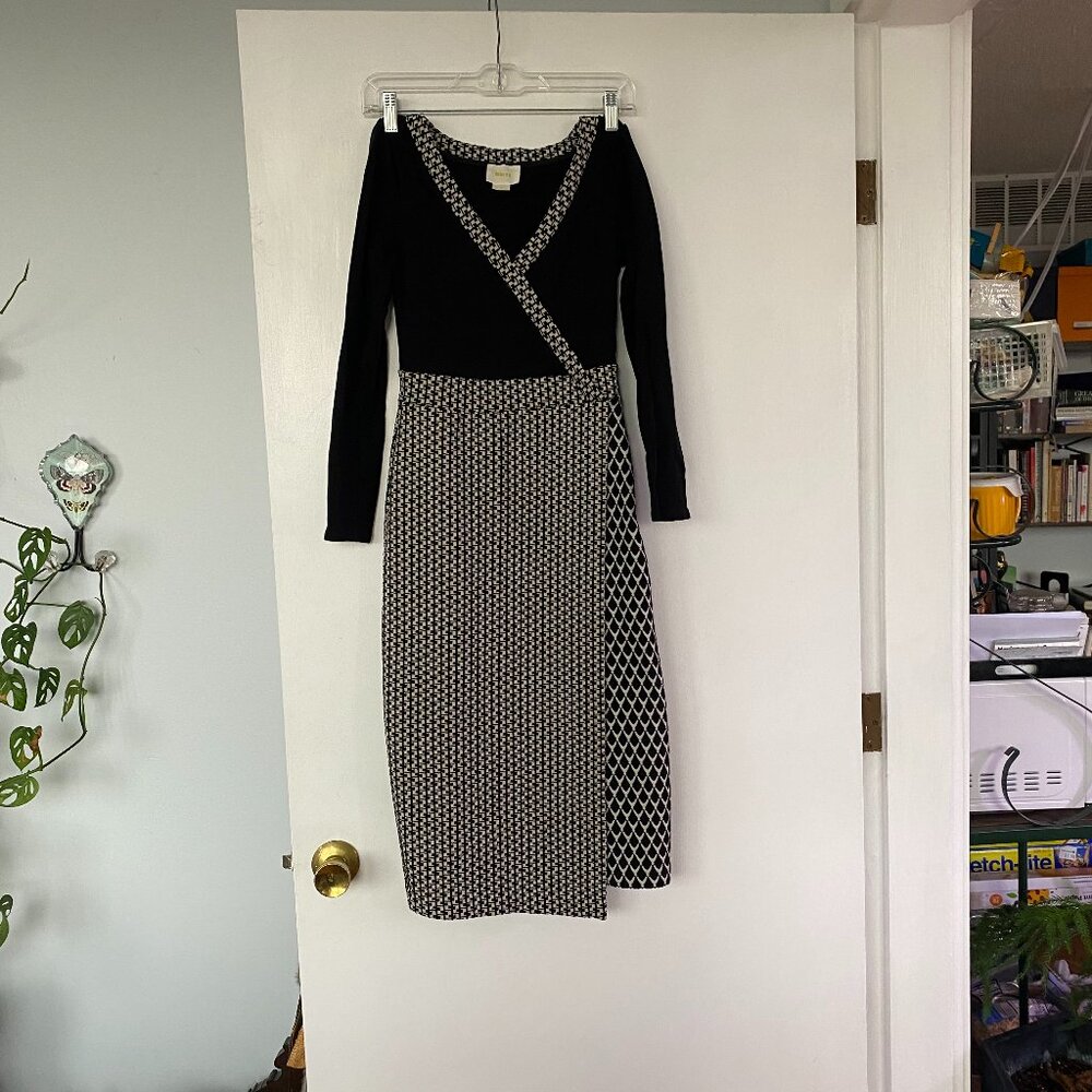 Maeve patterned midi knit pencil dress